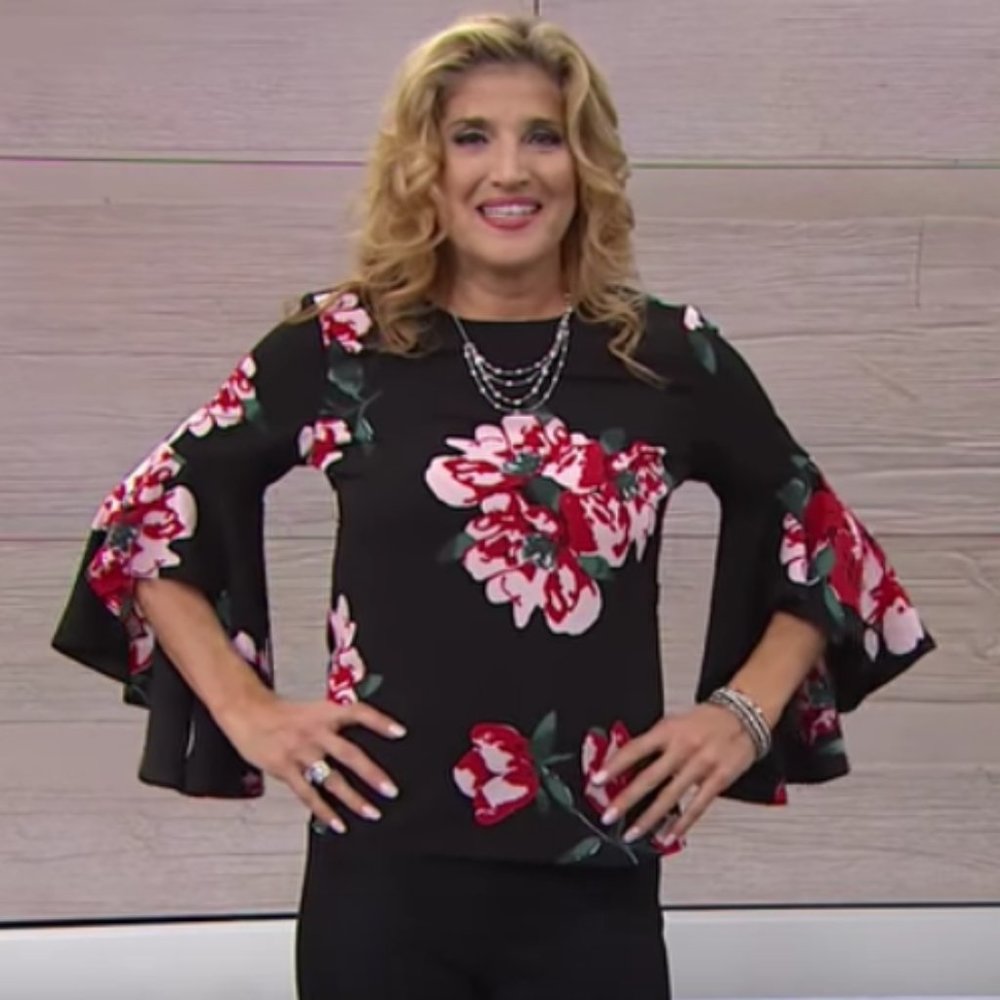 DG2 by Diane Gilman Floral-Print Cascade Tunic